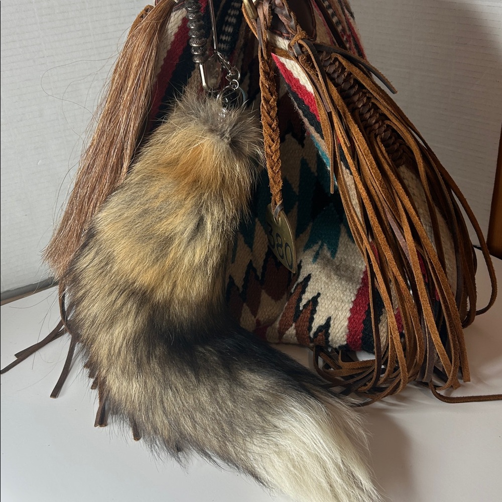 Espuela Design Co handcrafted handfringed wool saddle blanket bag MSRP $529 - Picture 10 of 12